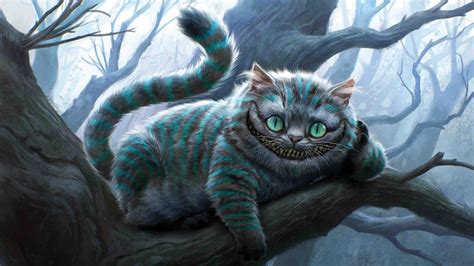 วอลเปเปอร์ อลิซในดินแดนมหัศจรรย์ Cheshire Cat ศิลปะดิจิตอล แมว