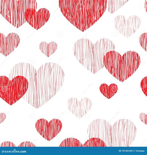 Love Heart Seamless Pattern Happy Valentines Day Wallpaper Stock