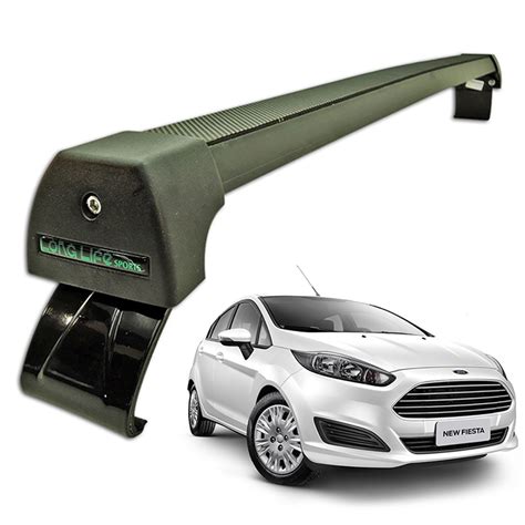 Rack Bagageiro New Fiesta Longlife Aluminio Preto Sports Hatch E Sedan