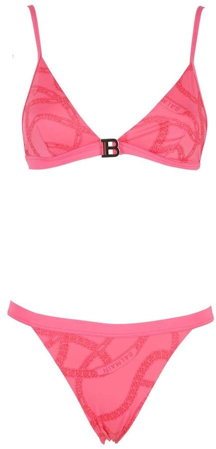 Balmain Logo Plaque Bikini Set Shopstyle Two Piece Swimsuits