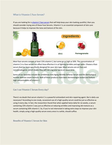 Ppt Best Vitamin C Face Serum Everything You Need To Know Powerpoint