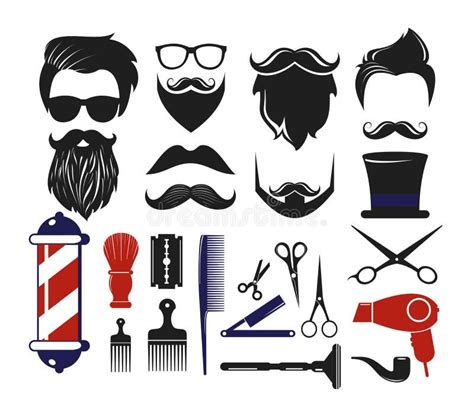 Vector Illustration Set Of Barber Shop Icons Elements For Man S