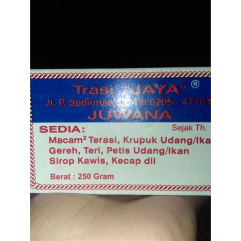 Jual TERASI JUWANA SPESIAL Terasi Jaya SUPER 250 Gr Trasi Terasi