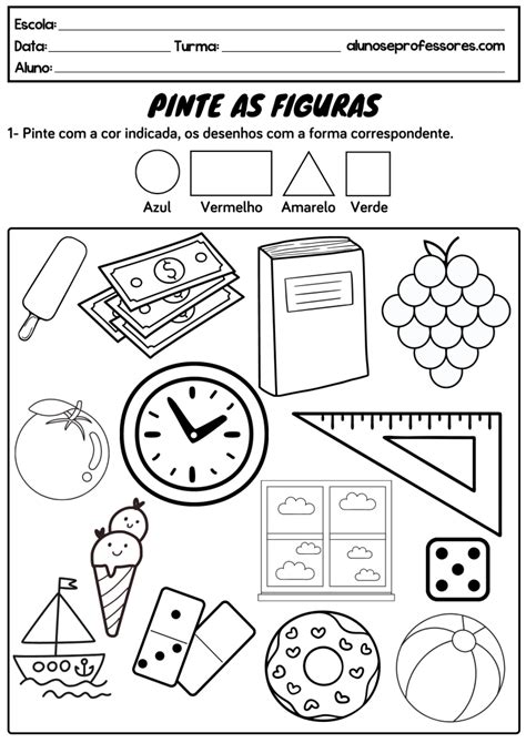 Atividades sobre Formas Geométricas Alunos e Professores Professor