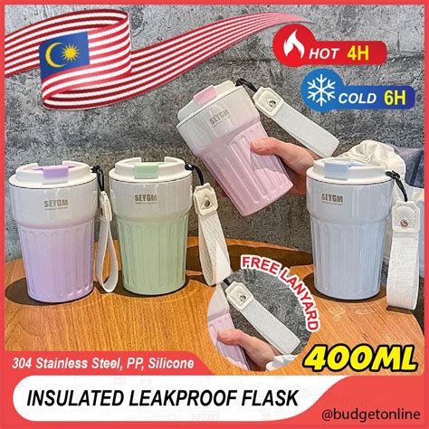 Ml Dual Tone Stainless Steel Coffee Mug Hot Cold Insulated Vacuum Flask Leakproof With