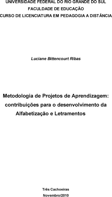 Metodologia de Projetos de Aprendizagem contribuições para o