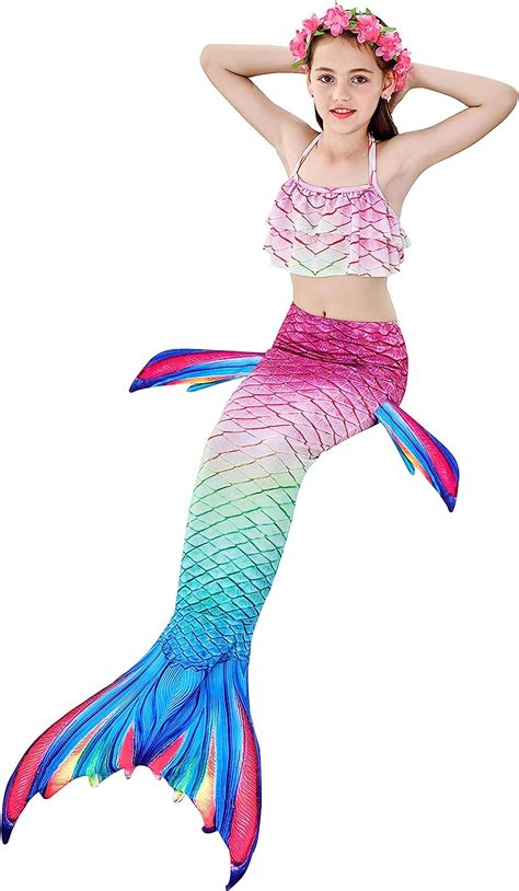 Buy Newland Pcs Girls Swimsuit Mermaid Tails For Swimming Princess Bikini Bathing Suit Set