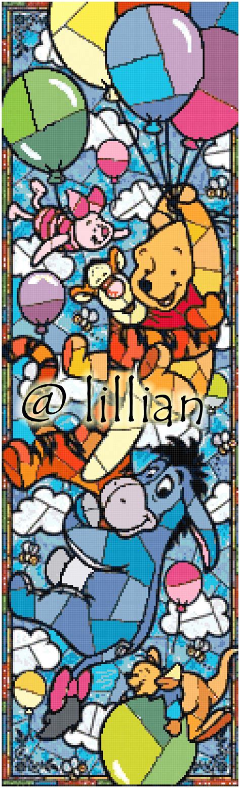 Stained Glass Art Winnie The Pooh And Friends Cross Stitch Etsy