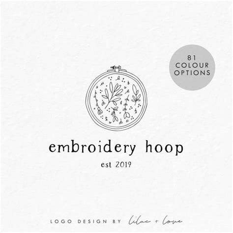 Pre Made Logo Design Embroidery Hoop Logo Sewing Logo Etsy Uk