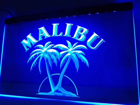 Le191 Malibu Rum Bar Pub New Led Neon Light Sign In Plaques And Signs