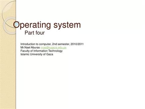 Ppt Operating System Powerpoint Presentation Free Download Id738767