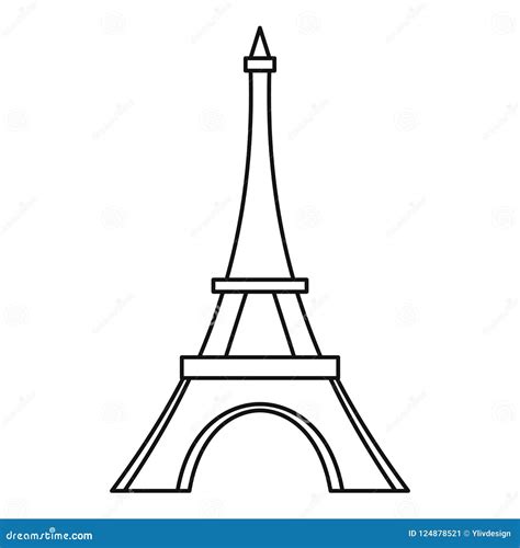 Eiffel Tower Icon, Outline Style Stock Illustration - Illustration of ...