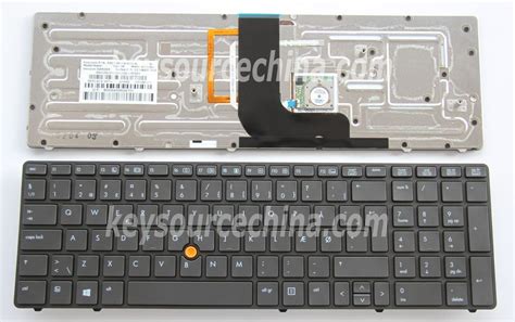 Backlit HP EliteBook 8560w 8570w Mobile Workstation Danish Keyboard