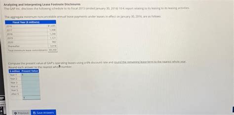 Solved Analyzing And Interpreting Lease Footnote Disclosures Chegg