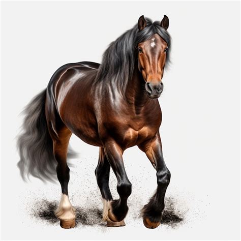 Beautiful horse on a white background | Premium AI-generated image