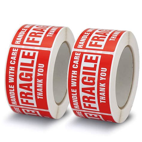 Buy Fragile 2 Rolls 1000 Labels Fragile Stickers For Shipping2 X3