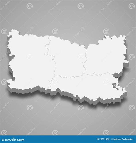 3d Isometric Map of Oise is a Department in France Stock Illustration - Illustration of ...