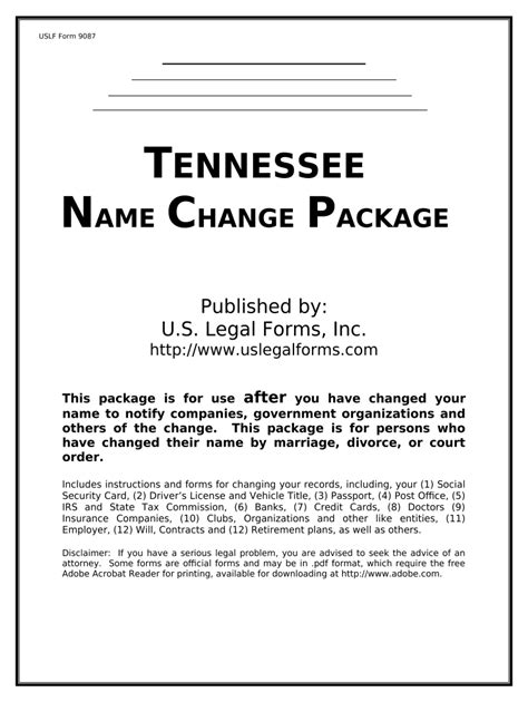 Tennessee Name Change Application Doc Template Pdffiller