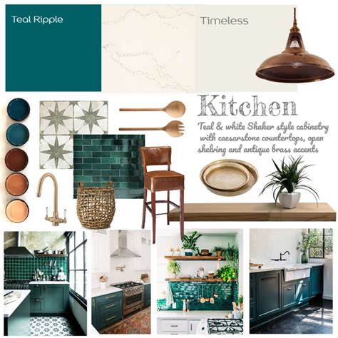 Teal Kitchen Inspiration Interior Design Mood Board by kersco | Style Sourcebook