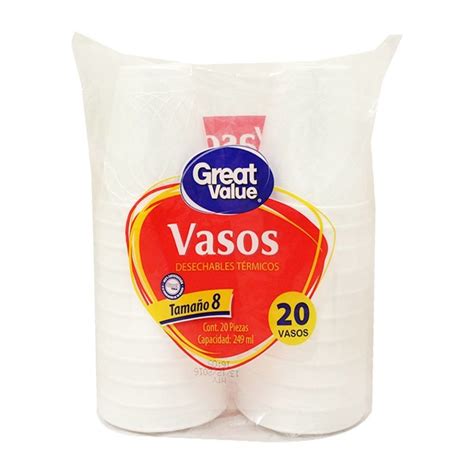 Vasos Desechables Great Value T Rmicos Tama O Con Pzas Walmart