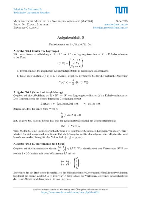 Blatt Tutorial Fakult At F Ur Mathematik Technische