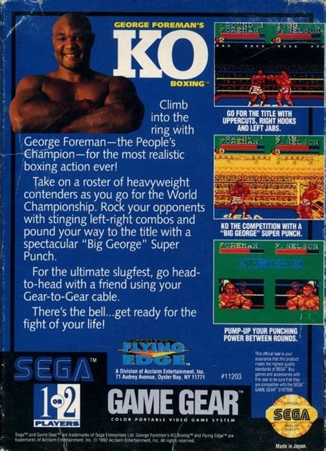 George Foreman S KO Boxing Boxarts For Sega Game Gear The Video Games