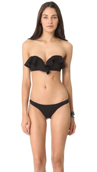 Lyst Zimmermann Lacquer Frill Bandeau Bikini In Black