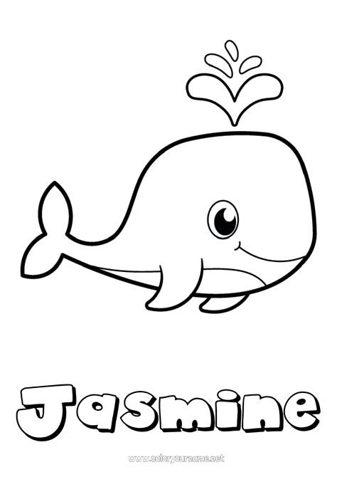 Cute Whale Coloring Page