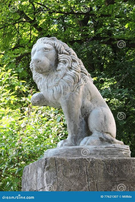 Old Leo Statue Ukraine Stock Image Image Of Nature 77621307