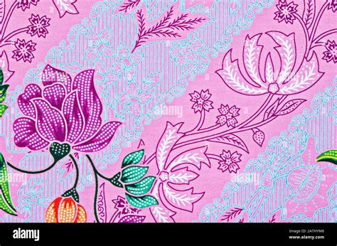 The Beautiful Of Art Malaysian And Indonesian Batik Pattern Stock Photo