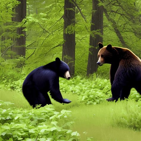 Bears in the Woods Digital Graphic · Creative Fabrica