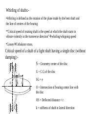 Vibration Ppt Whirling Of Shafts Whirling Is Defined As The