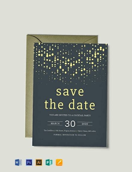 Free Save The Date Party Invitation Template Word Psd Indesign