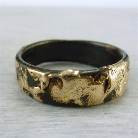 Unique Cracked Mens Ring Mens Dry Earth Band Etsy