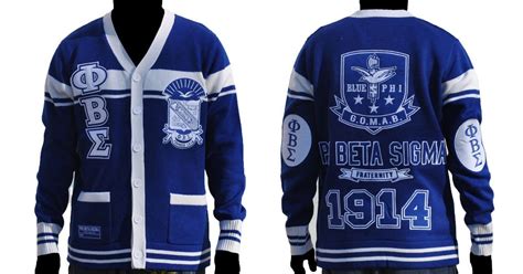 Phi Beta Sigma Fraternity Cardigan Sweater Heavy Weight Cardigan Sweater Blu Phi