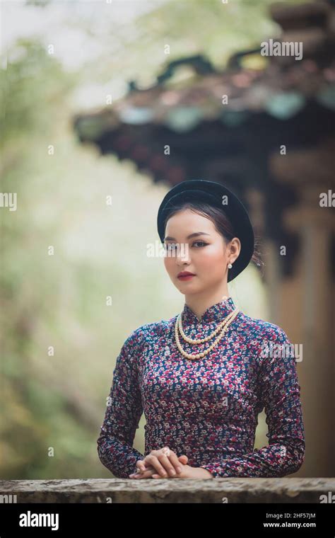 Ho Chi Minh City Viet Nam Vietnamese Girl Going To Pagoda In Ao Dai