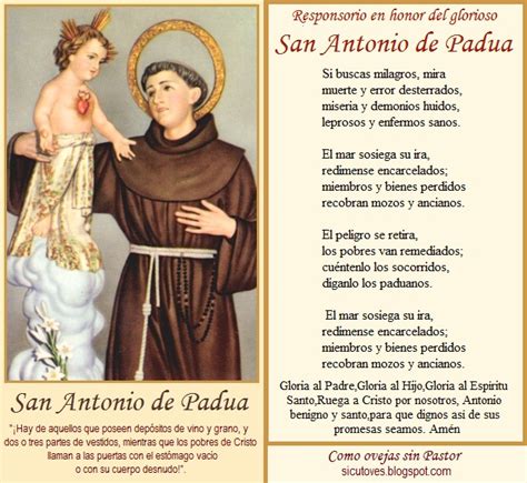 Responso A San Antonio Santuario Nuestra Se Ora De Los Milagros