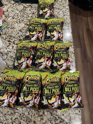 New Limited Edition Cheetos Flamin Hot Dill Pickle Cheese Crunchy Bag 8 5oz EBay