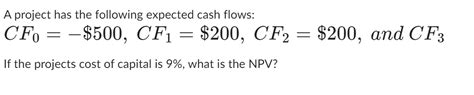 Solved A Project Has The Following Expected Cash Chegg