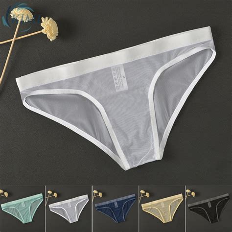 Underwear Bikini Breathable Bulge Pouch Knickers Men S See Through Sexy Shopee Singapore
