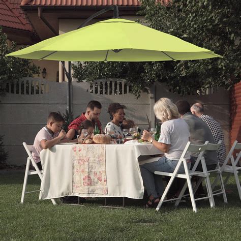 Pure Garden 10 Ft Offset Patio Umbrella Lime Green 50 102 Lg Best Buy