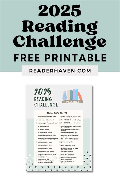 Reading Challenge With Printable Checklist Book Reading Journal