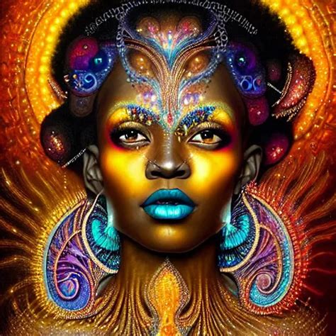 A Stunning Rendition Of Dark Skin Woman Made Of Silv Openart