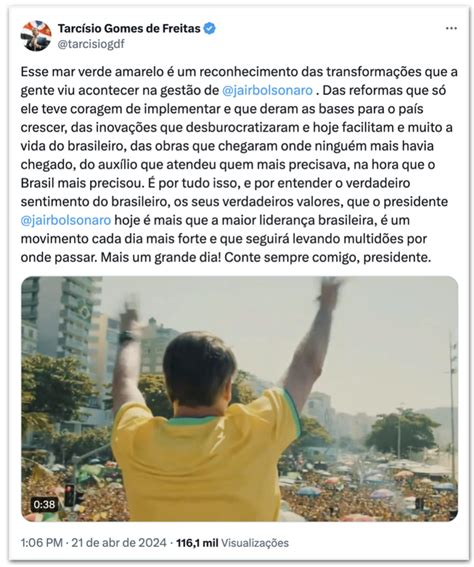 Tarc Sio Falta A Ato De Bolsonaro Castro E Jorginho N O Discursam