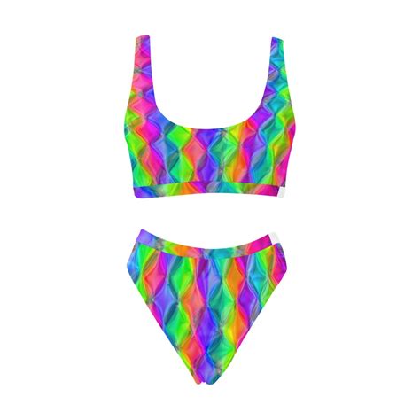 Sweet Colours Sport Top High Waisted Bikini Swimsuit Model S07 ID