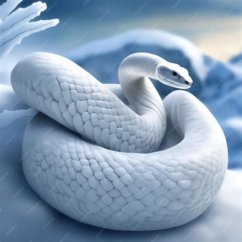 Premium AI Image | Frosted Theme Mockup Close Up Of White Snake