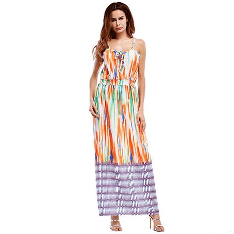 Yilia Spaghetti Strap Sexy Summer Dress Women Sleeveless Bohemian Long