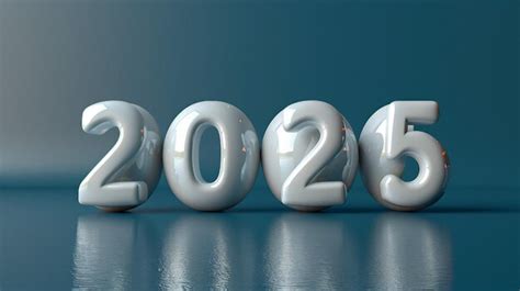 Vista 3d De Las Letras Del Año 2025 Foto Premium