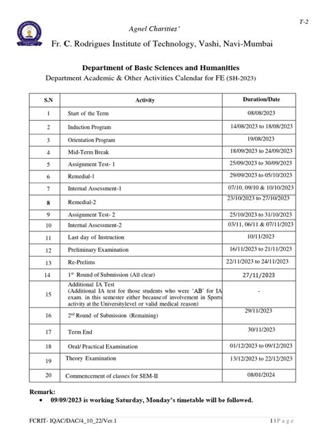 Academic Calendar SH-2023 (Updated) | PDF