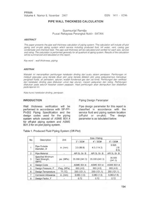 PDF PIPE WALL THICKNESS CALCULATION This Paper Presents The Pipe